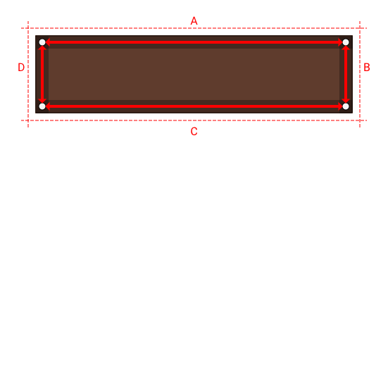 Bâche plate PVC 670 gr/m² 2.35mx0.90m Marron - 50072 - RAL:8017 avec ourlets et oeillets