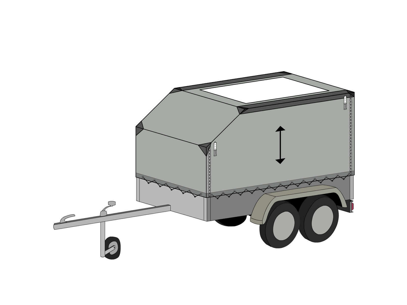 Bâche pour remorque ANSSEMS en Protect cover 705 670gr/m² Gris clair