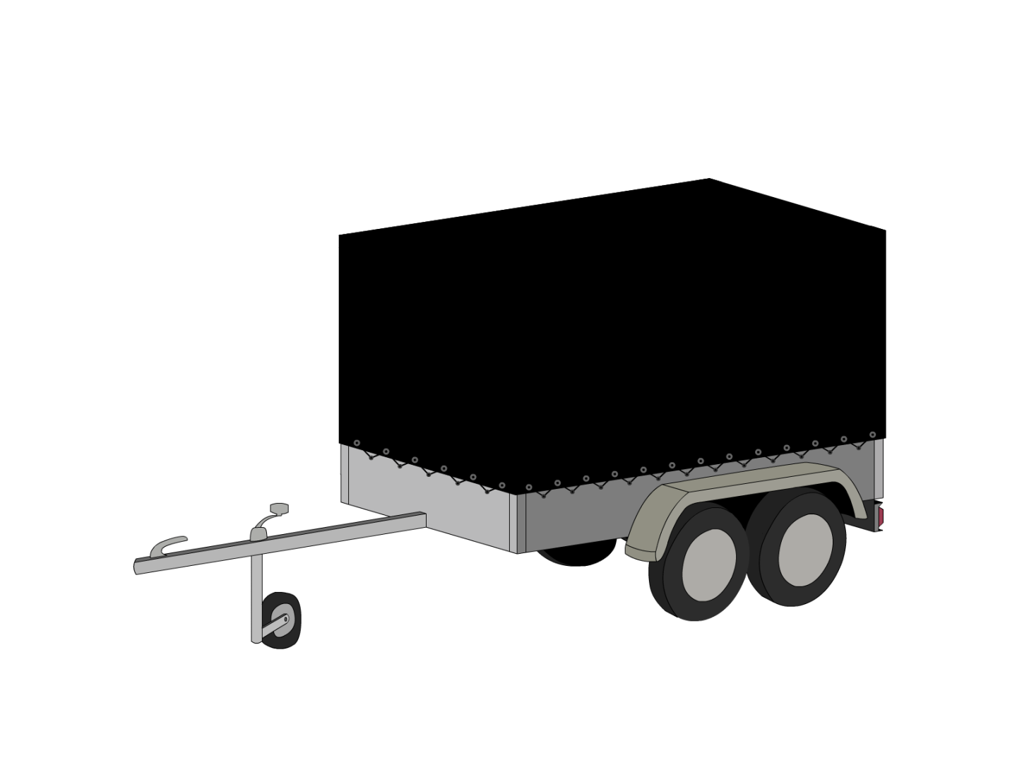 Bâche pour remorque LIDER L39600 plus rehausses L37012 en Protect cover 705 670gr/m² Noir