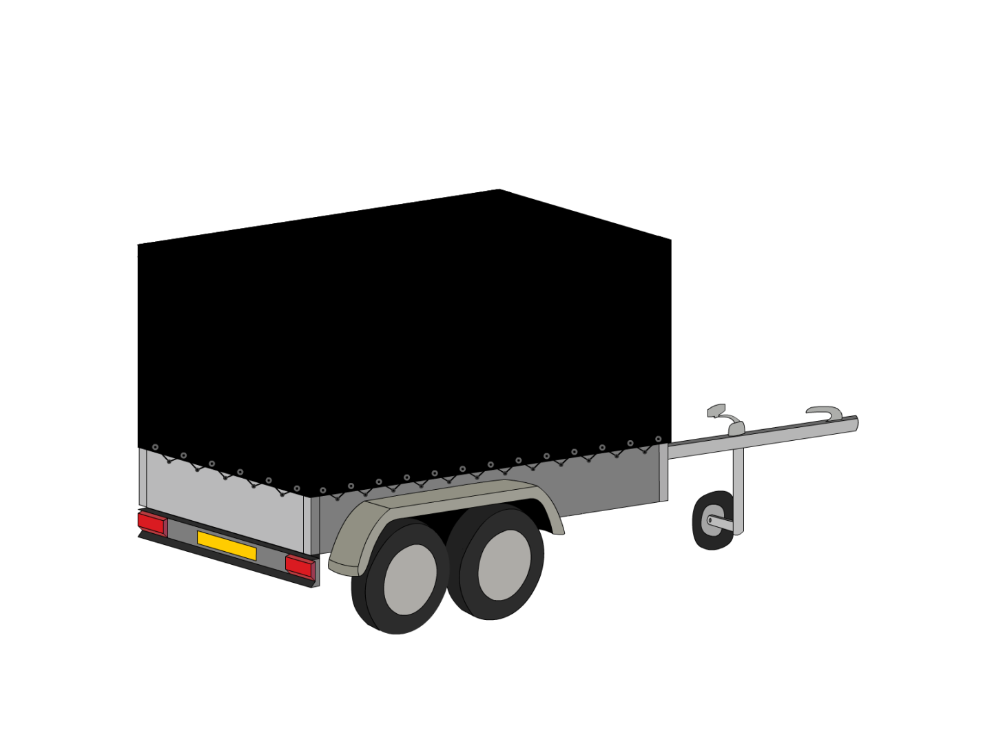 Bâche pour remorque LIDER L39600 plus rehausses L37012 en Protect cover 705 670gr/m² Noir