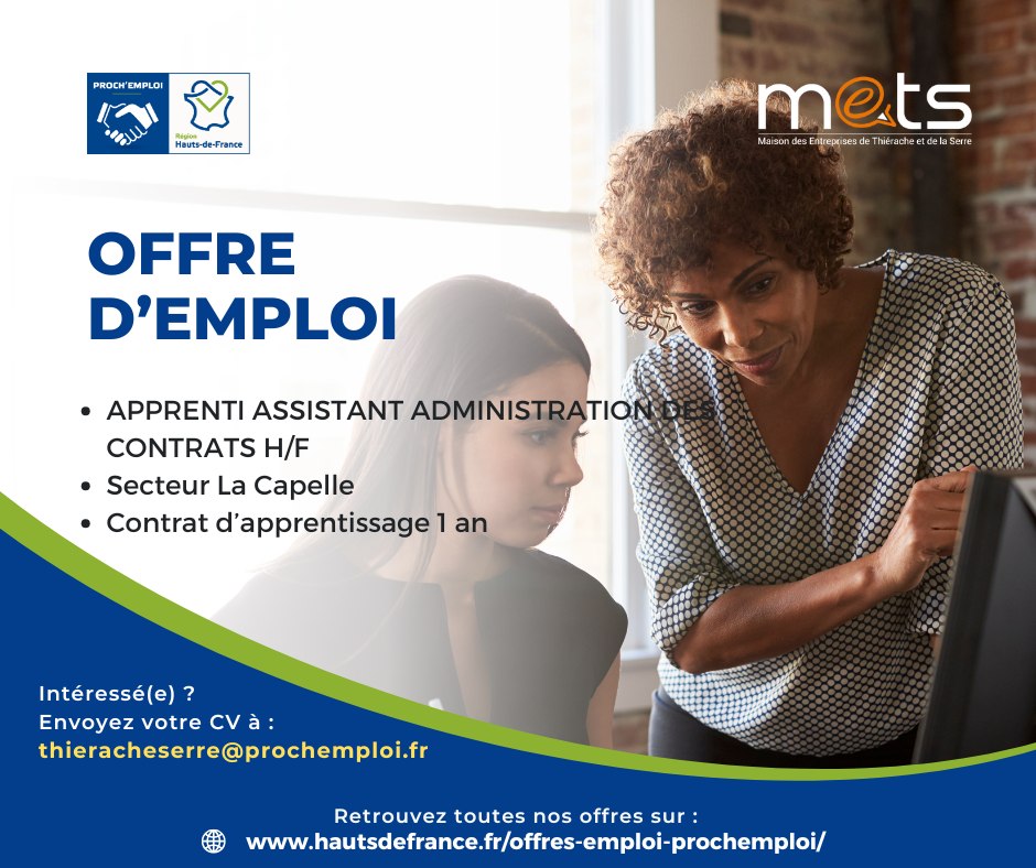 APPRENTI ASSISTANT ADMINISTRATION DES CONTRATS H/F - 43694