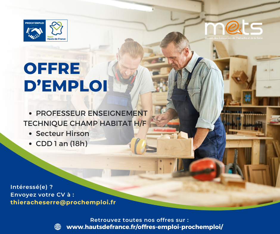 PROFESSEUR ENSEIGNEMENT TECHNIQUE CHAMP HABITAT H/F - 46279