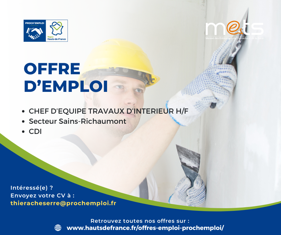 CHEF D'EQUIPE TRAVAUX D'INTERIEUR H/F - 44106