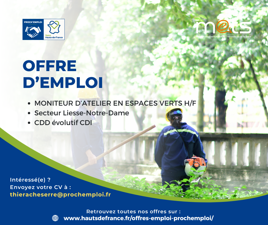 MONITEUR D'ATELIER EN ESPACES VERTS H/F - 48400