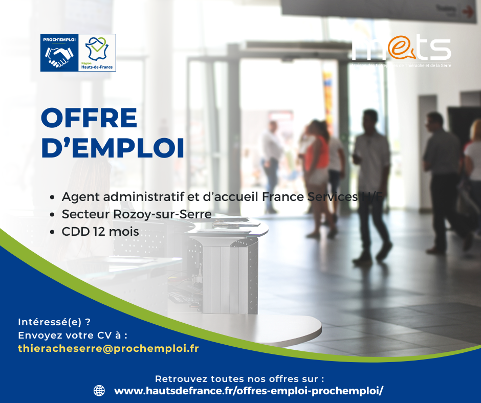 AGENT ADMINISTRATIF ET D'ACCUEIL FRANCE SERVICES H/F - 48500