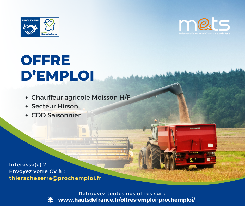 CHAUFFEUR AGRICOLE MOISSON H/F - 49304
