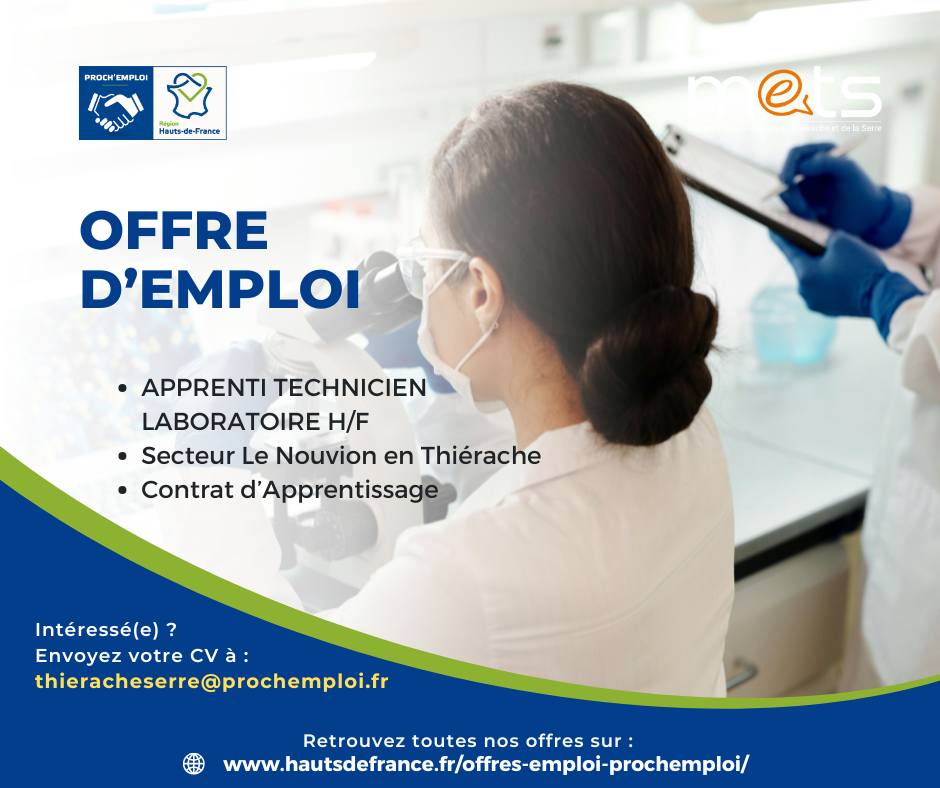 APPRENTI TECHNICIEN LABORATOIRE H/F - 44789